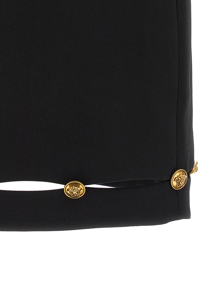 Versace Grain De Poudre Wool Skirt Gonne - Nero | 3f99d809fe553825a3e463a4ee922e96db846d13