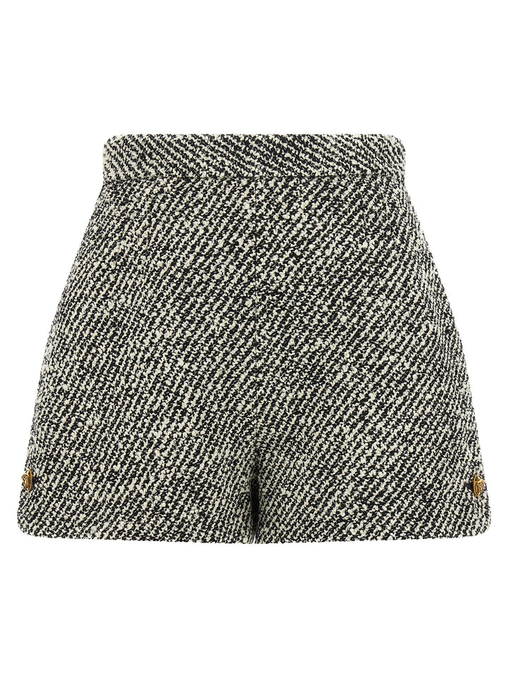 Versace Bouclé Wool Shorts Bermuda e Short - Bianco/Nero | ecd4d673318f1e37c4f2edffd5c6647b662a988e