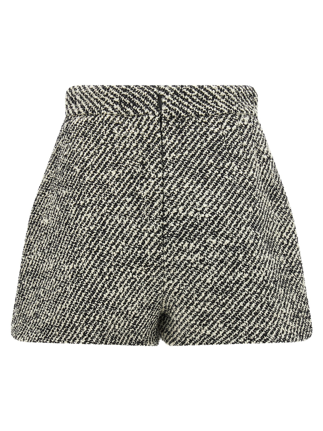 Versace Bouclé Wool Shorts Bermuda e Short - Bianco/Nero | e7261b392de8882c24c4f8e031438c572f3d7f50