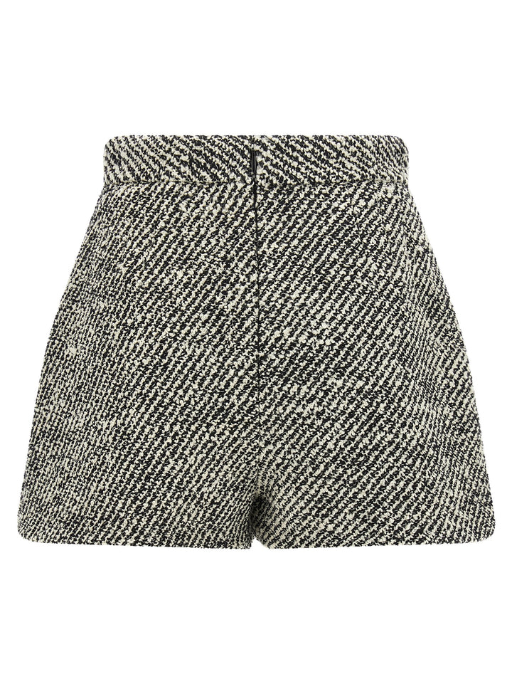 Versace Bouclé Wool Shorts Bermuda e Short - Bianco/Nero | e7261b392de8882c24c4f8e031438c572f3d7f50