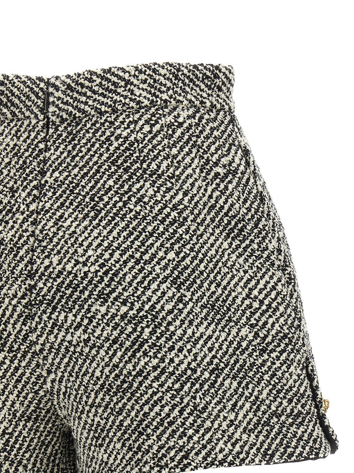 Versace Bouclé Wool Shorts Bermuda e Short - Bianco/Nero | 18e61c80fcbb6f21e7ec684fb4bb878318bd2d2b