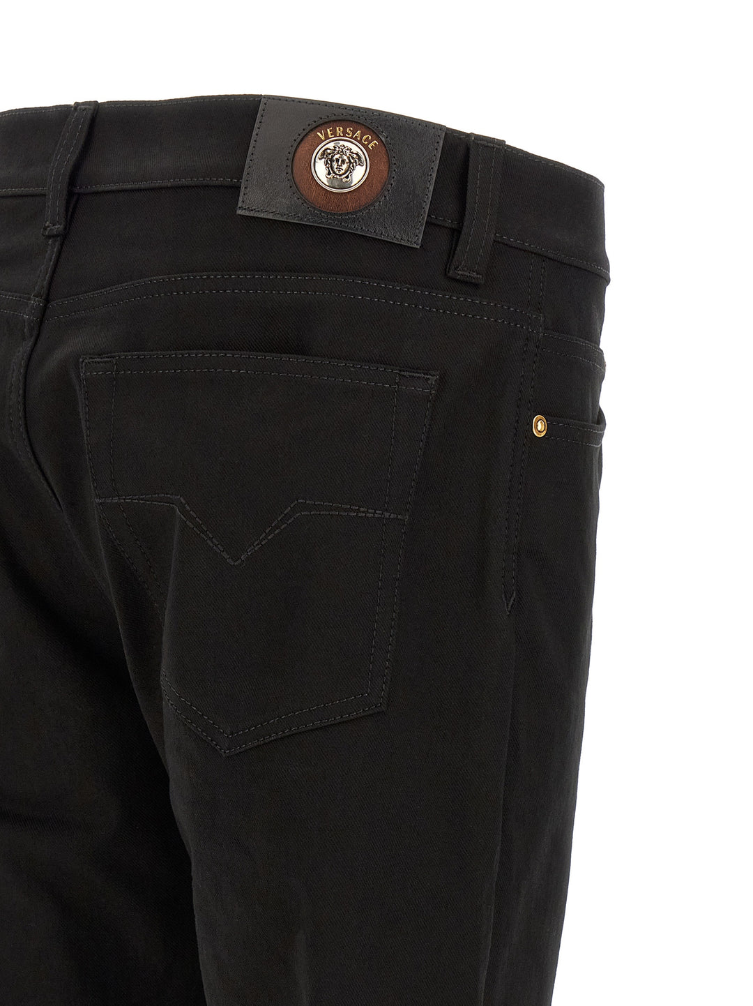 Versace Medusa Embroidery Jeans - Nero | 3b48d66567d7829842580208231d4457f5cddf7d