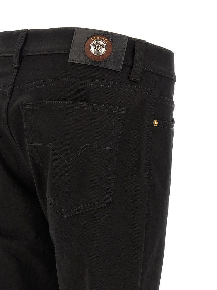 Versace Medusa Embroidery Jeans - Nero | 3b48d66567d7829842580208231d4457f5cddf7d