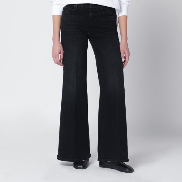 Black Flared Spiked Hair Jeans