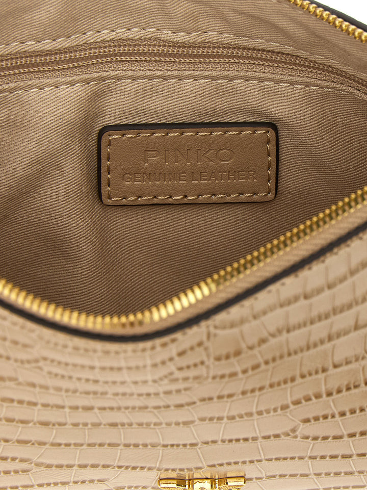 Pinko Flat Horizontal Borse a Tracolla - Beige | d424bab8a9214626e385f2cd70a09171c4649fa1