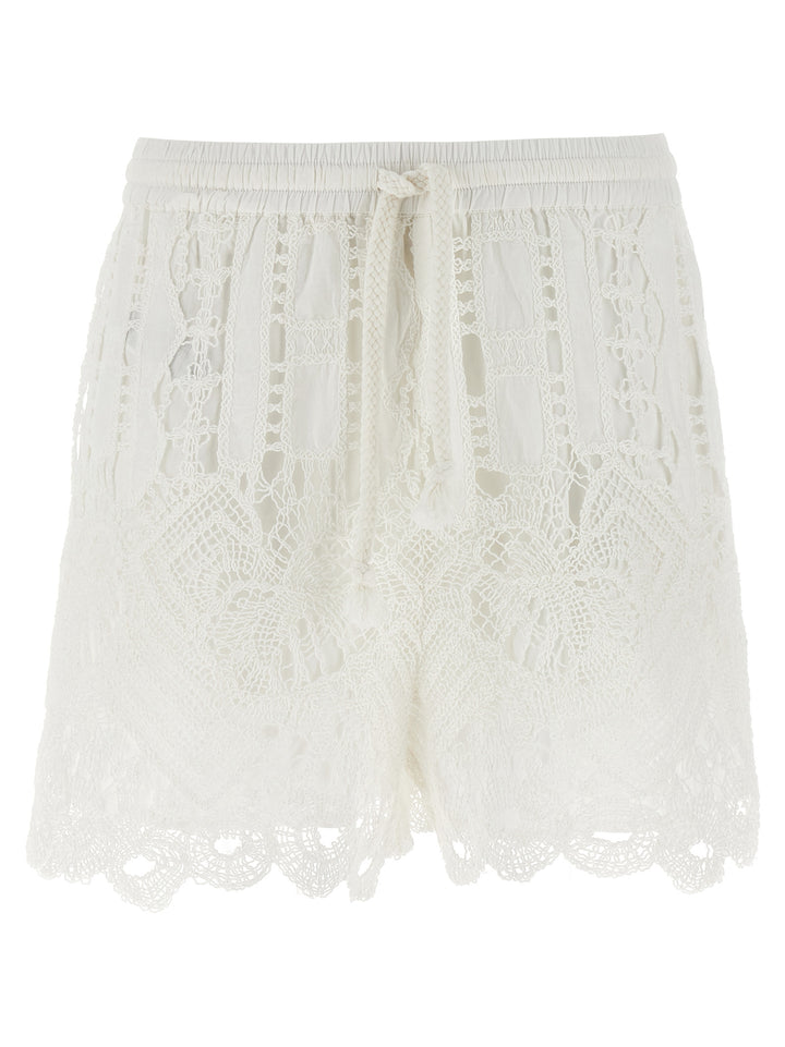 Pinko Macramé Shorts Bermuda e Short - Bianco | f2f35a9e0a99106cd55b3e3b853cb16c6eaf44b1
