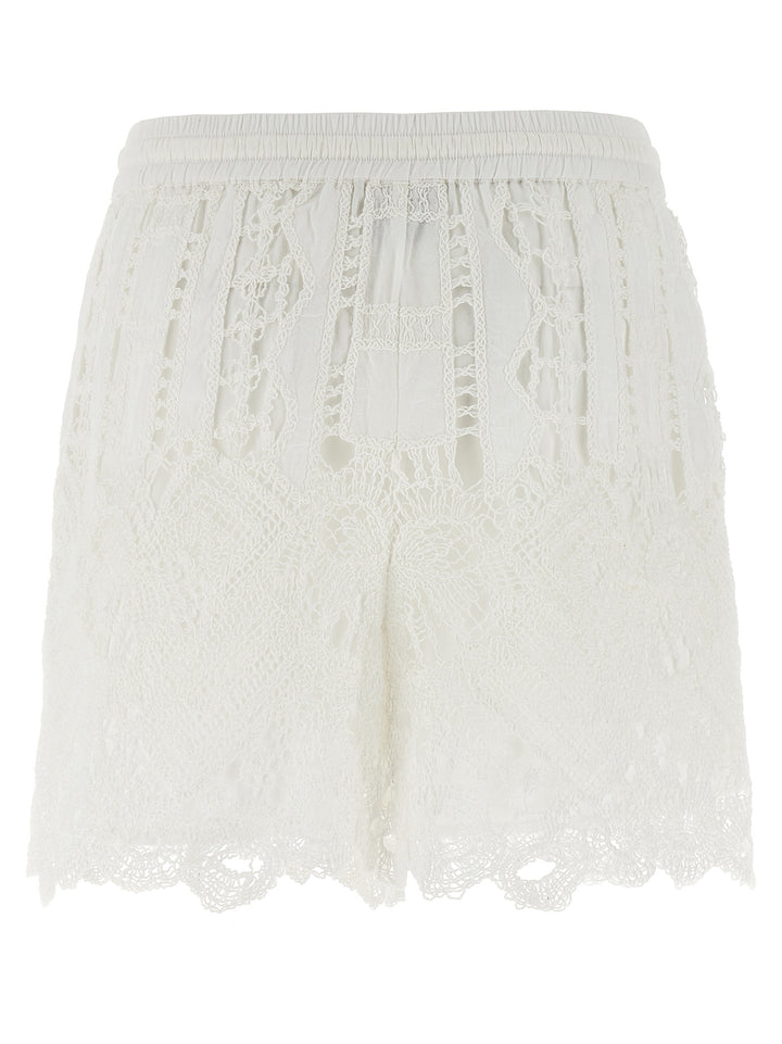 Pinko Macramé Shorts Bermuda e Short - Bianco | a403bfd4481080b2d7c172d2e0837e938a382734