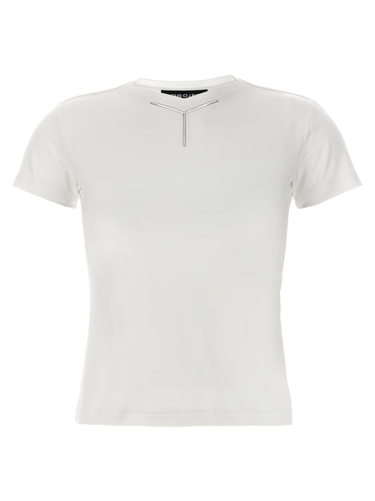 Y Baby Tee T Shirt Bianco