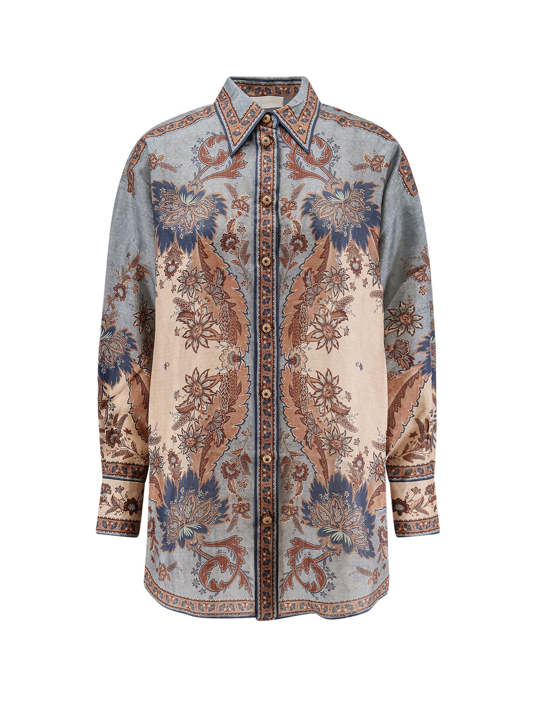 Zimmermann Shirts - Blue/Cream Indienne Floral | b64e5fe4a46241f47dbc3d817c568dac7b24c83b