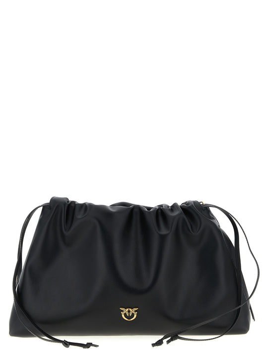 Maxi Leather Clutch Nero