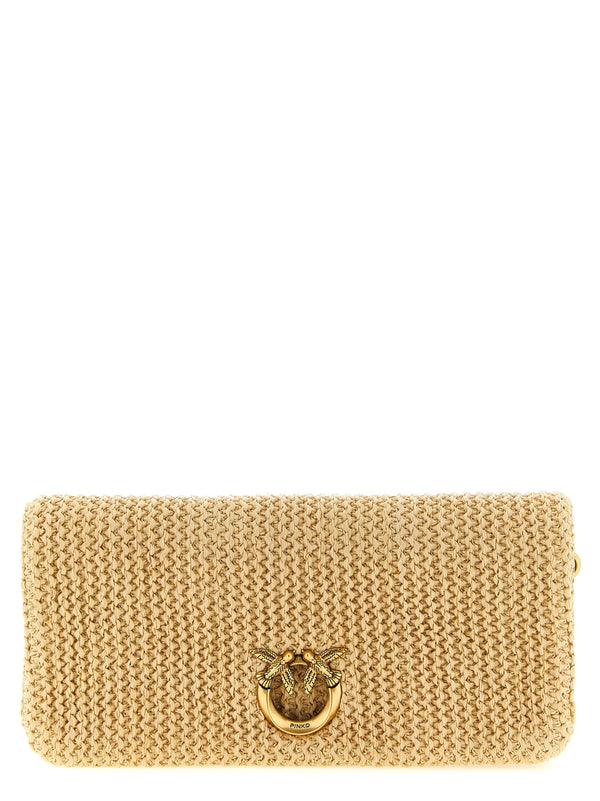 Love Bag Click Soft Horizontal Clutch Beige