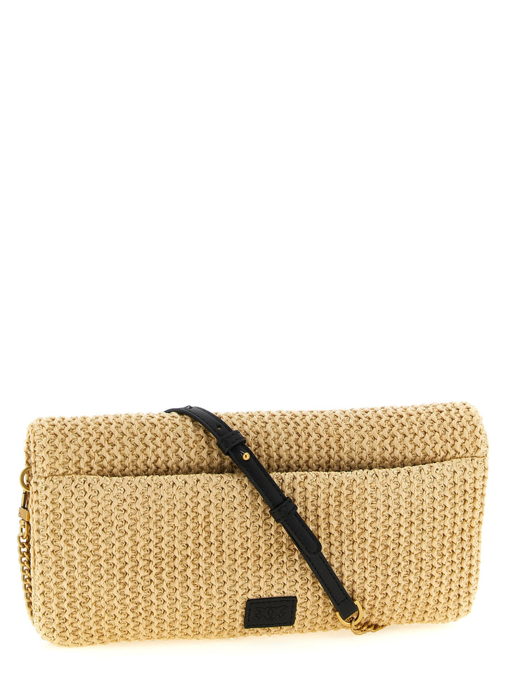 Pinko Love Bag Click Soft Horizontal Clutch - Beige | 22efdb8800766b0c3a9a590e7a790e0c13e4ac27