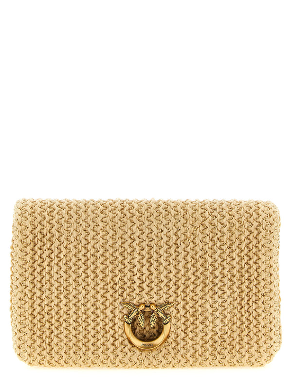 Love Click Soft Horizontal Clutch Beige