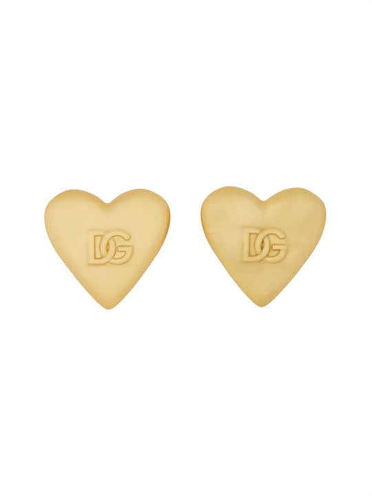 Heart Earrings With Dg Logo