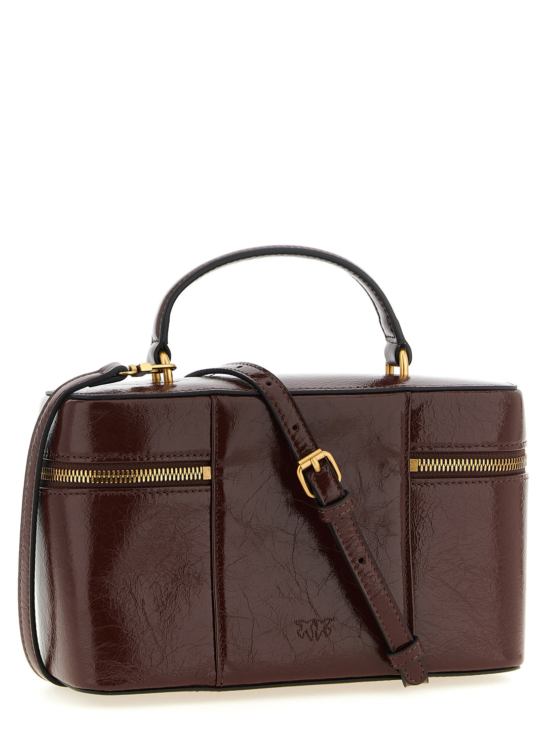 Pinko Crumpled Effect Leather Handbag Borse a Mano - Marrone | 1b905c5b97c72d36a4dde2d5bbb99d20c1d5897a