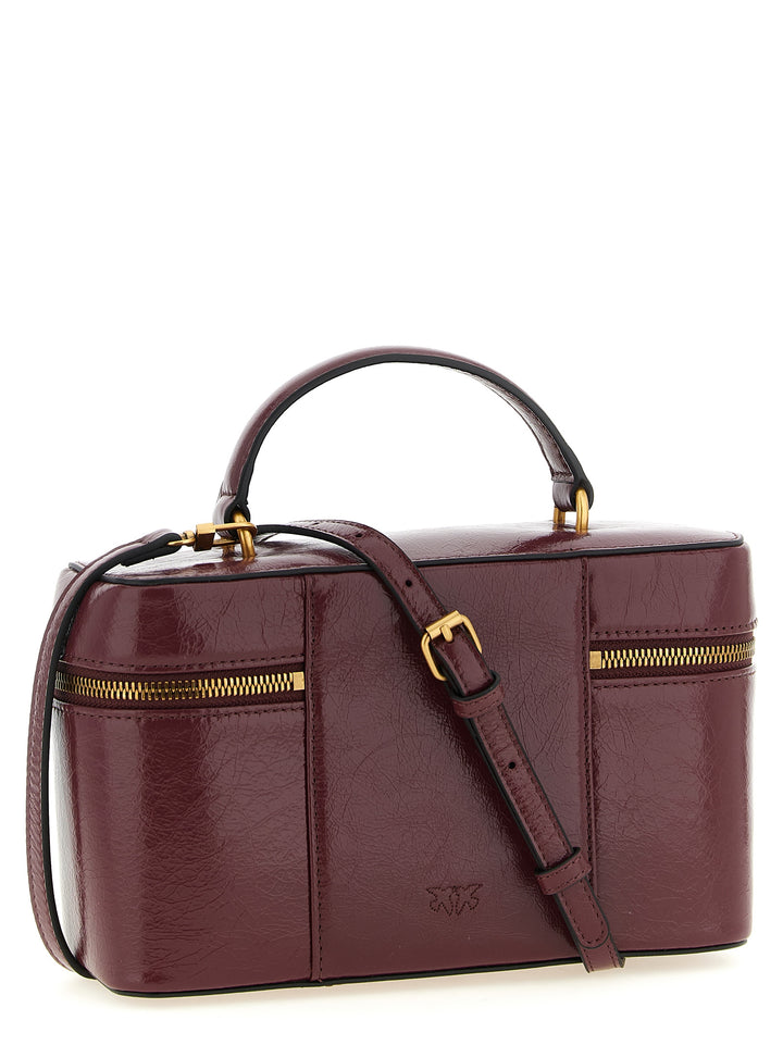 Pinko Crumpled Effect Leather Handbag Borse a Mano - Bordeaux | d9f0d7eeb42ff50ae413f70fff8b7958ae0a7f20