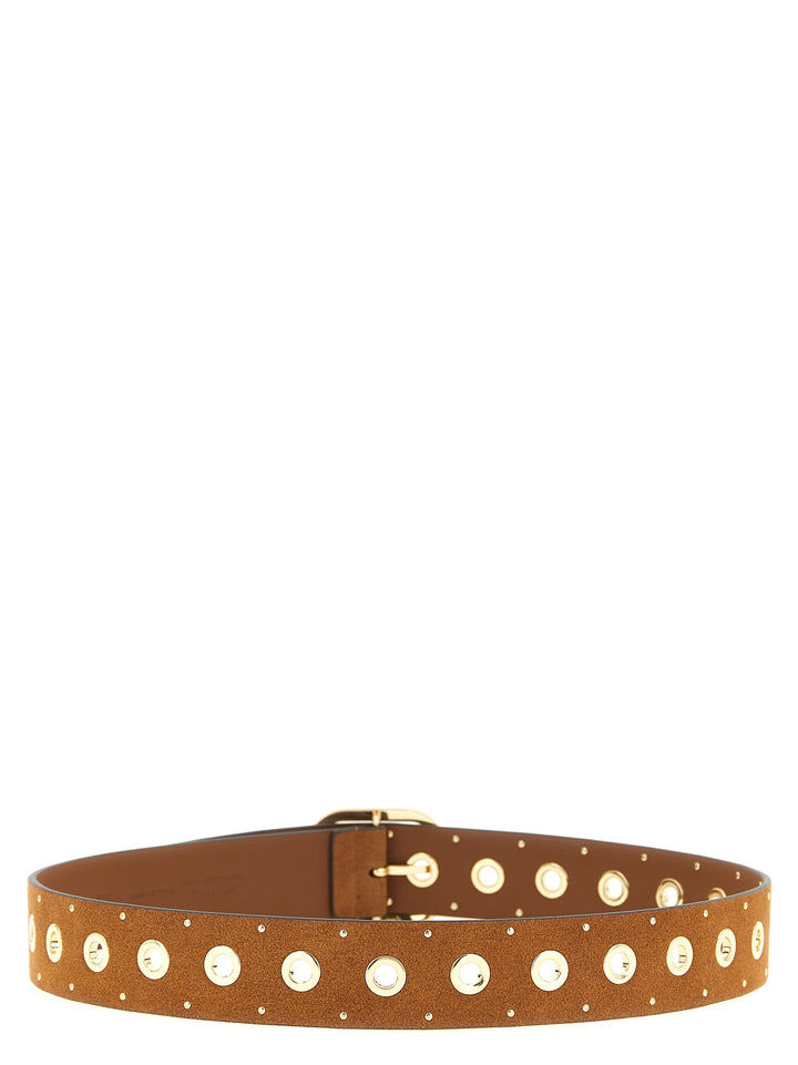 Pinko Studded Belt Cinture - Marrone | f4e9aec37bf13585c6106cf6f2a13f4b81b89a49