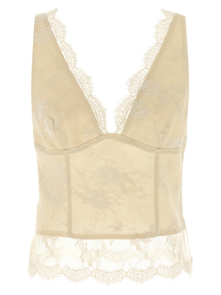 Pinko Janessa Top - Beige | 09108dbbde68a306d2a80f6a10bfeb47d3ce30cd