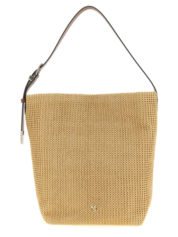 Pinko Raffia Bucket Borse a Spalla e Tracolla - Beige | 11db448a1627b34037139c55baad68ebe6def139