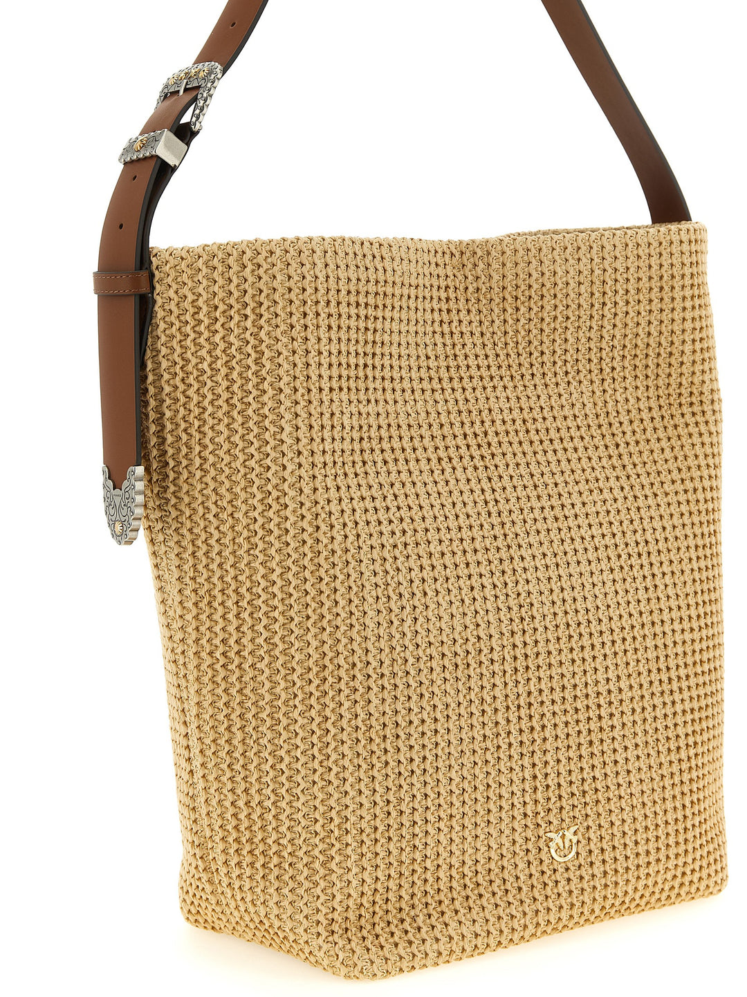 Pinko Raffia Bucket Borse a Spalla e Tracolla - Beige | ef62ceb114d5fd22ece987ae4a6eda2086294260