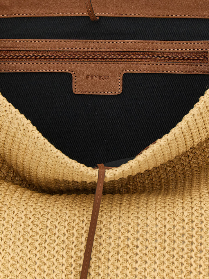 Pinko Raffia Bucket Borse a Spalla e Tracolla - Beige | ae17551df4b0568eeb0b1efe275dba8e10ae0298