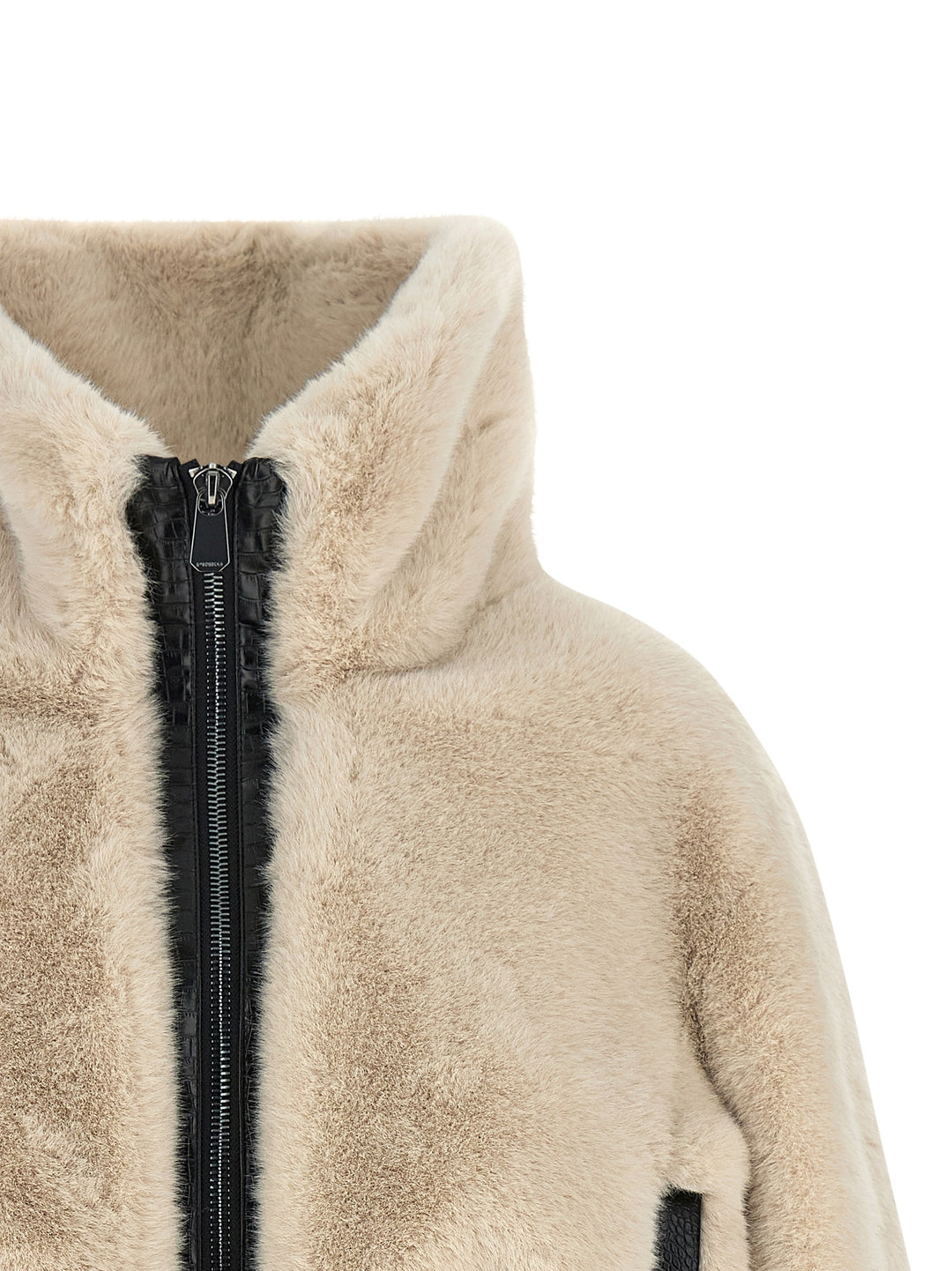 Pinko Cropped Jacket Pellicce - Beige | ea34d0744750006fa55c77ee80cb1872fcb72d61