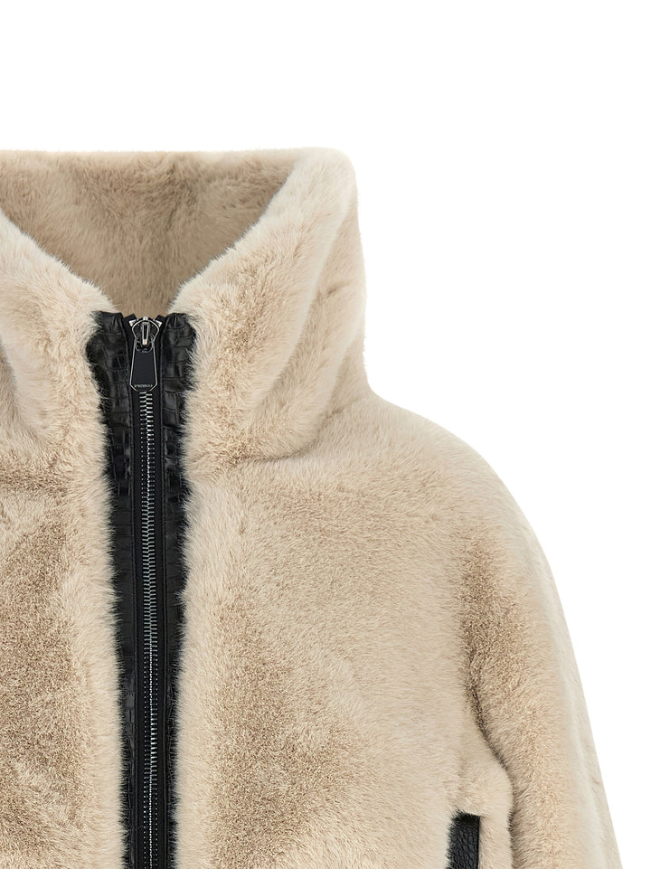 Pinko Cropped Jacket Pellicce - Beige | ea34d0744750006fa55c77ee80cb1872fcb72d61
