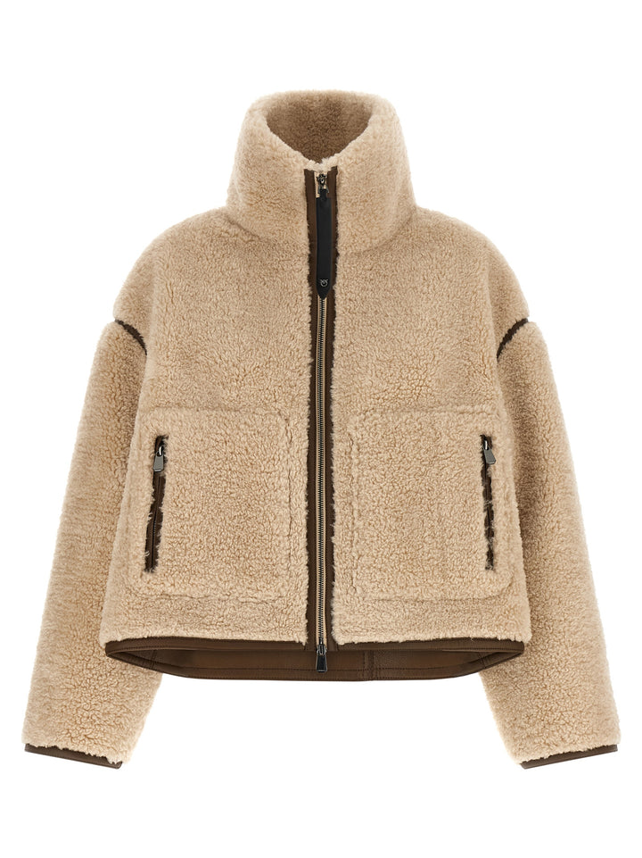 Pinko Teddy Cropped Jacket Pellicce - Beige | 5f56a10fd7cd23d0a3e6e072421ee08101d91368