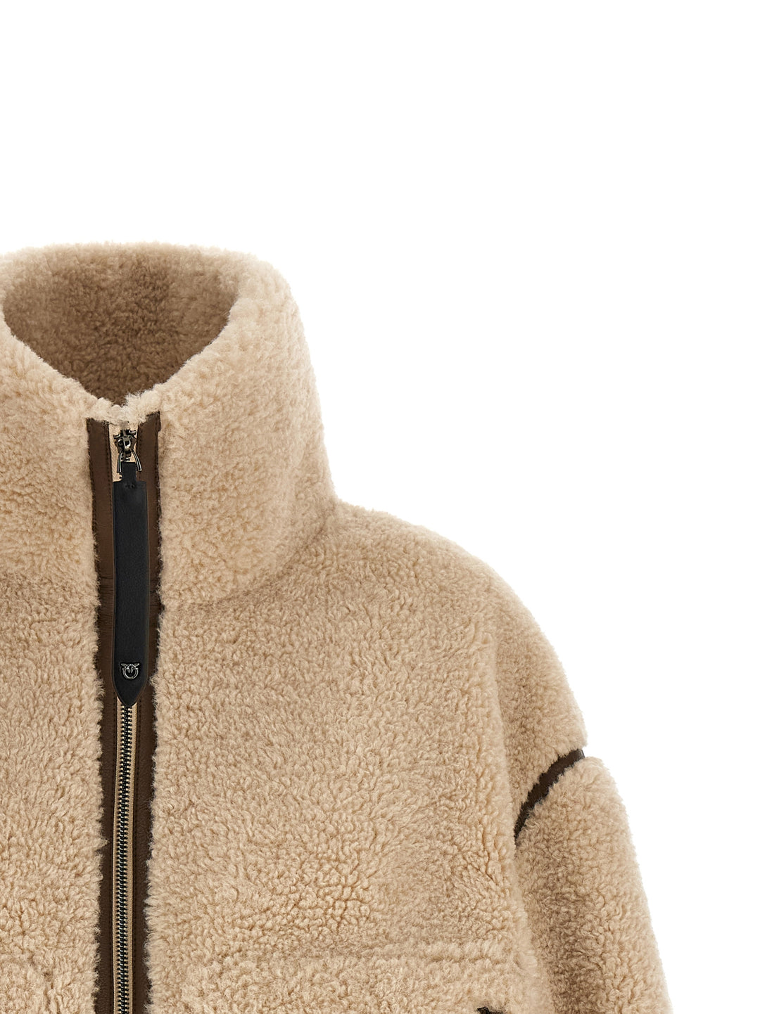 Pinko Teddy Cropped Jacket Pellicce - Beige | 9cf0dd9a5d72fe366f79de72929b89fb83de33a4