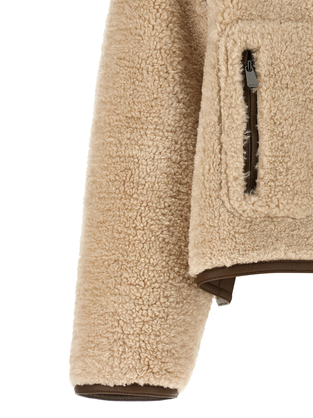 Pinko Teddy Cropped Jacket Pellicce - Beige | 7f8574d12429d65efaf2660545ff8390b3d56515