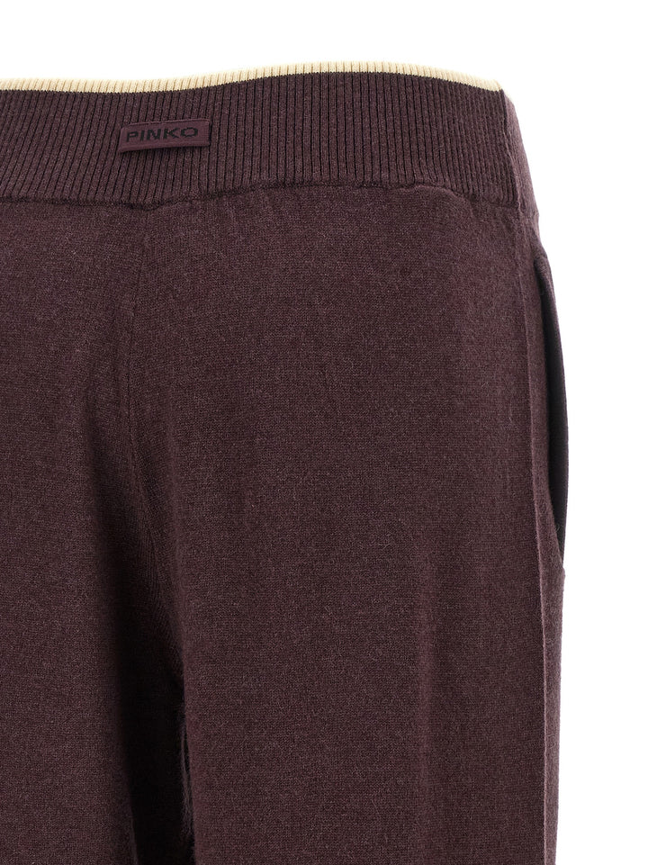 Pinko Mélange Knit Pantaloni - Viola | d1f4eac78b9e6ed020212ff115c680422c6437be