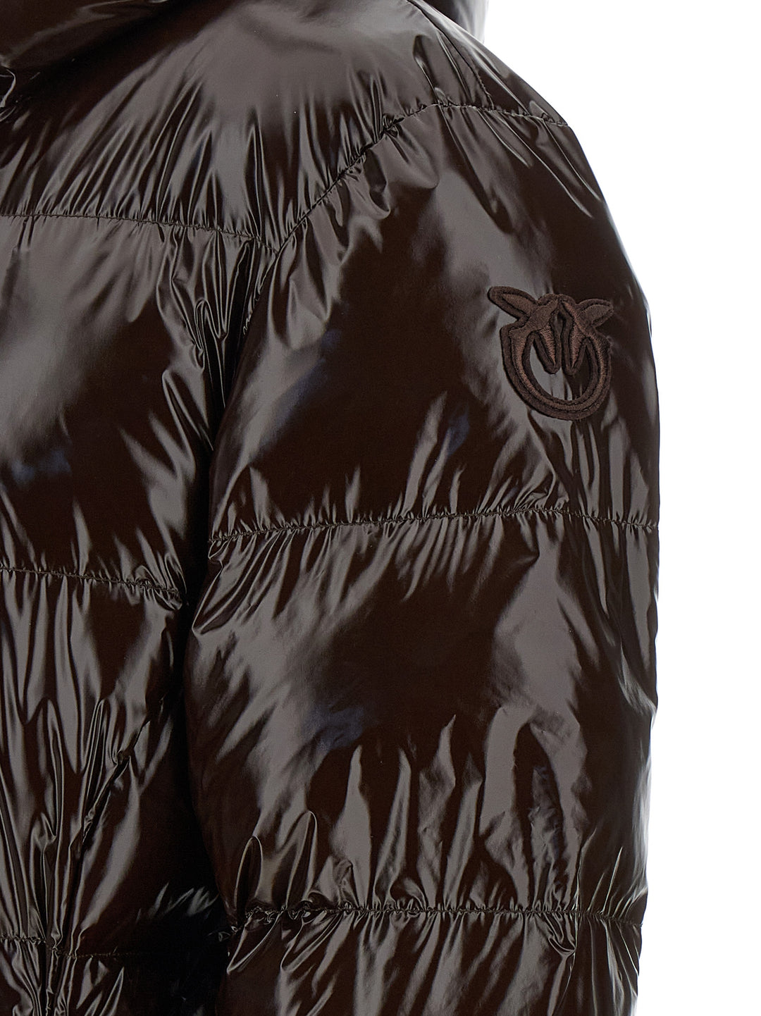 Pinko Love Birds Puffer Jackets - Marrone | 4f0563fad4086afe740c72eb94b8b7f57f7932e2