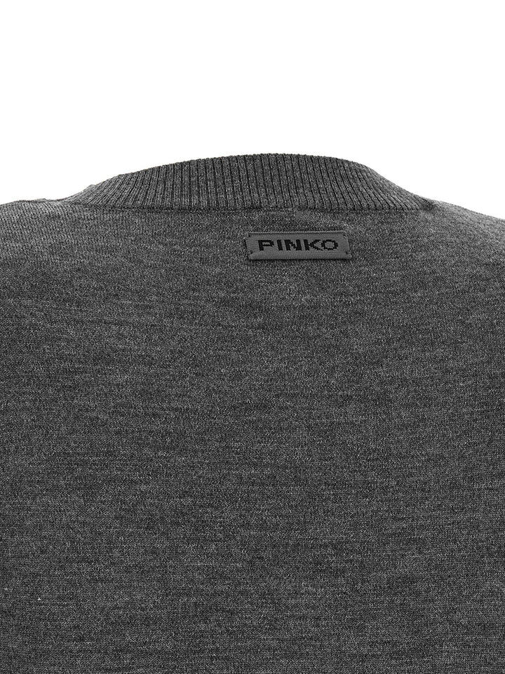 Pinko Padded Shoulder Sweater Maglioni - Grigio | 2572bdf337d1c904dd9a73761871cc50a99bc6ad