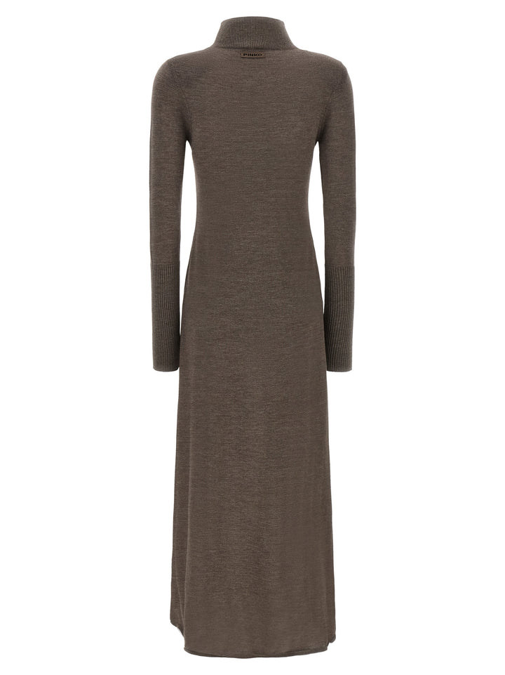 Pinko Turtleneck Dress Abiti - Beige | a77c54a66b462635e1169e4ed8edcec0f13d4383