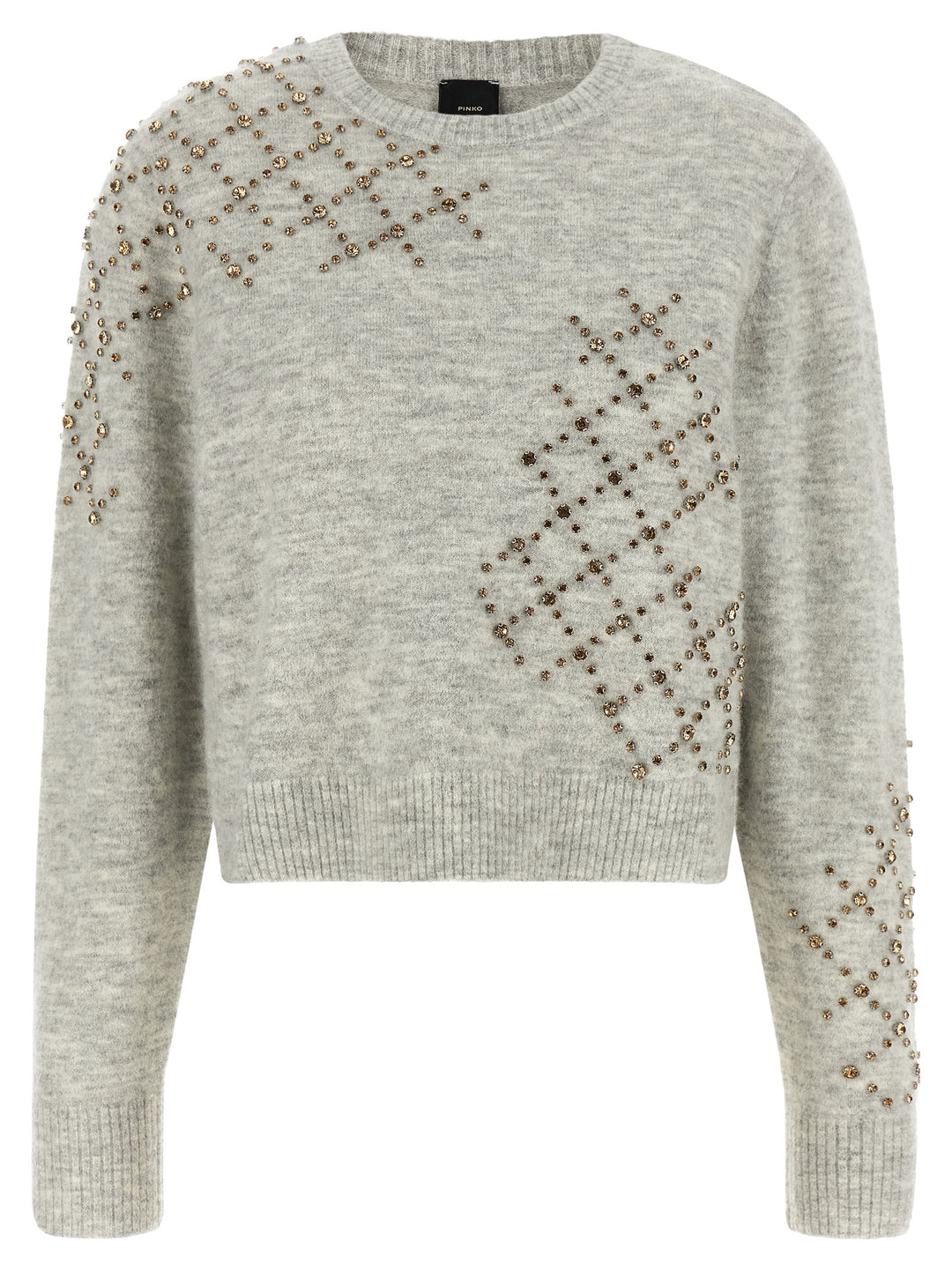 Pinko Rhinestone Sweater Maglioni - Grigio | 14b29cb77a371d6a2e20bd72624718102dfe17f4