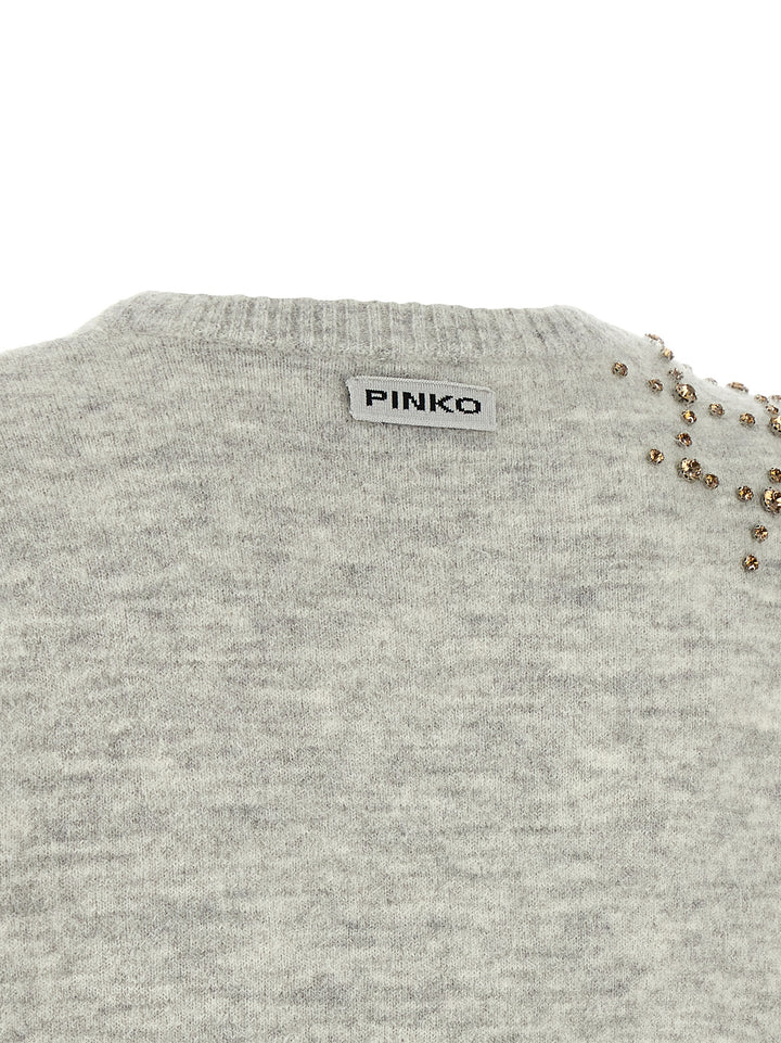 Pinko Rhinestone Sweater Maglioni - Grigio | 303221f9c7f55af87d8bb3743bd83c97f023afc1