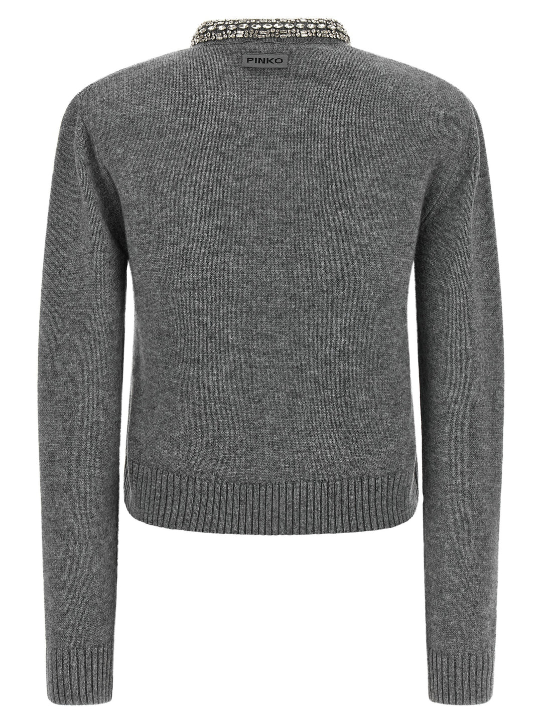 Pinko Jewel Collar Cardigan Maglioni - Grigio | a3b27b1de6954ddd444c53f60525977f48bb62a1