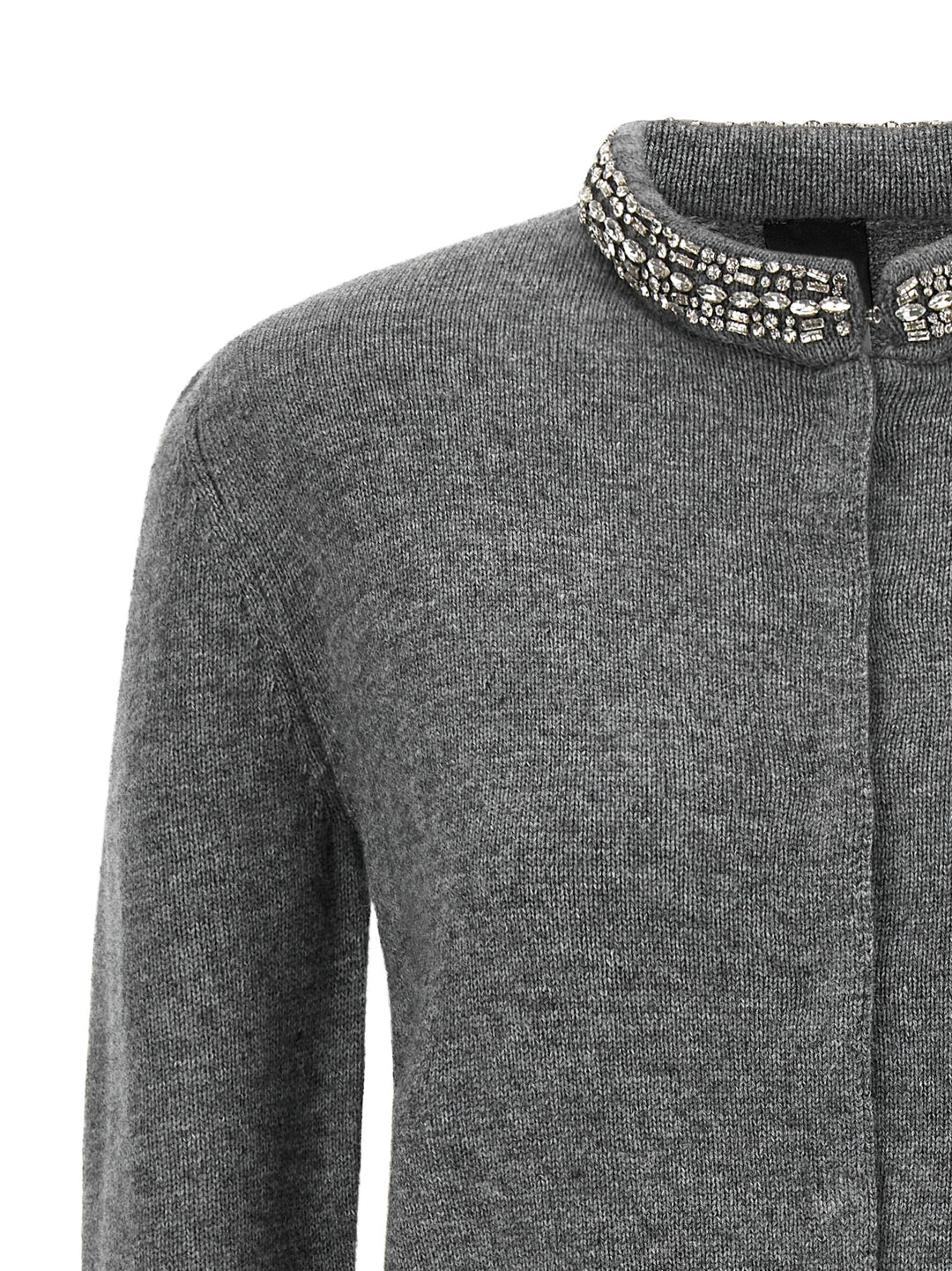 Pinko Jewel Collar Cardigan Maglioni - Grigio | a9d6774a2587d5bd93a3f901e43e5769562fe48d