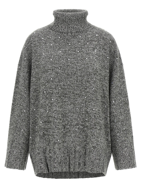 Crystal Turtleneck Sweater Maglioni Grigio