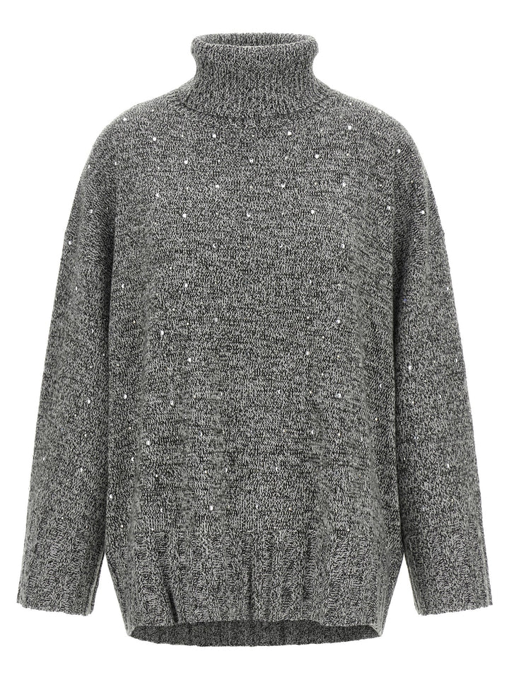 Pinko Crystal Turtleneck Sweater Maglioni - Grigio | 5e14def009fe5aec059e952b43686ea0d6290885
