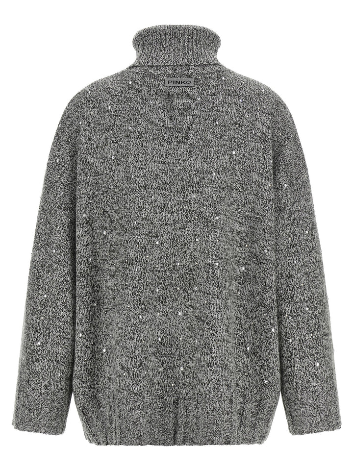 Pinko Crystal Turtleneck Sweater Maglioni - Grigio | 114fb22187ba02450aac3076fffeb0f181edb667