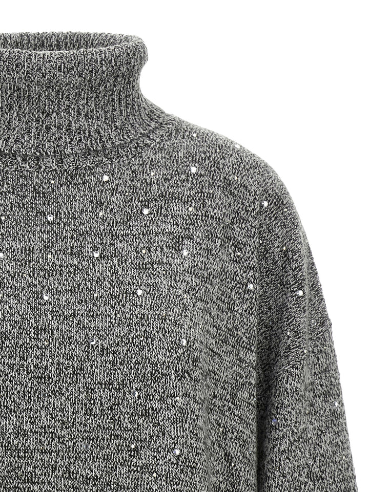 Pinko Crystal Turtleneck Sweater Maglioni - Grigio | fe7bc862f4c9d7e91fdc0ac7135fe162b823e320