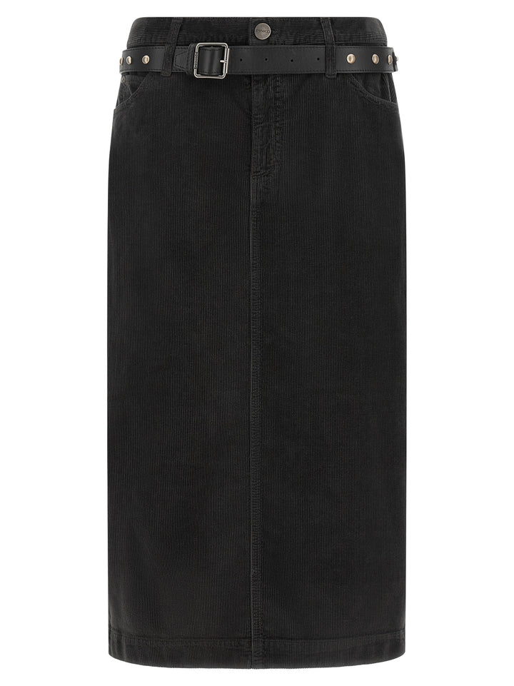 Pinko Corduroy Skirt Gonne - Nero | d84ec28d4a873c88a04bbdd58e10fbb80052b0bc