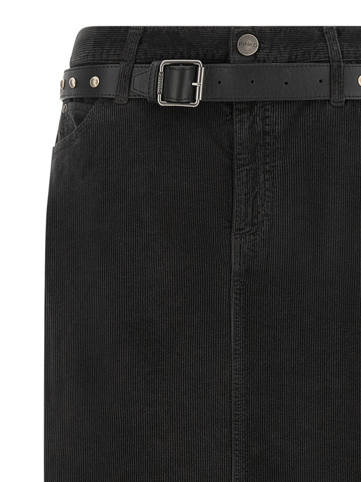 Pinko Corduroy Skirt Gonne - Nero | f91d243eb8c32553d5dfb00e2e6a17f6def0acae