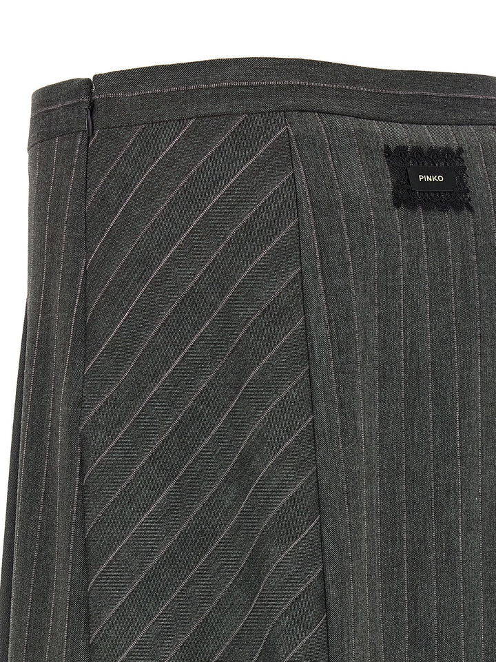 Pinko Pinstripe Skirt Gonne - Grigio | 809679a1d22340f07b3152e5160d3b23a7437089
