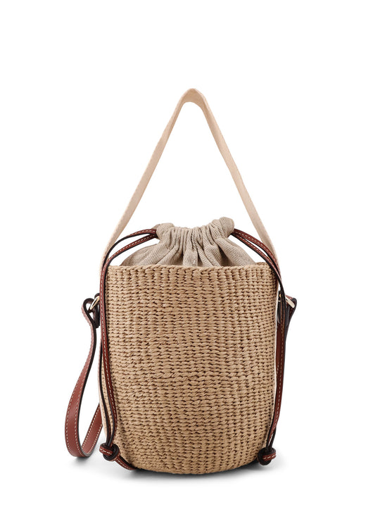 Woody Rafia Bucket Bag