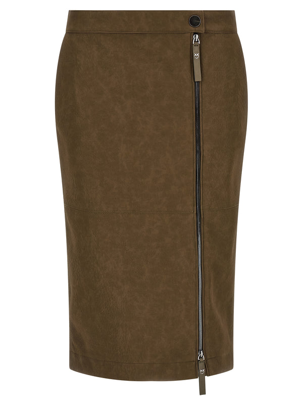 Skirt With Side Zip Gonne Marrone