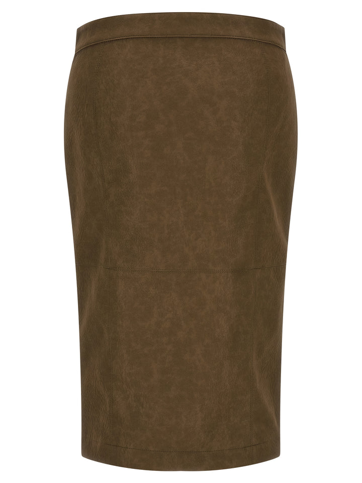 Pinko Skirt With Side Zip Gonne - Marrone | 7cff474c6dec16081d4ed65e02298475e7a62658