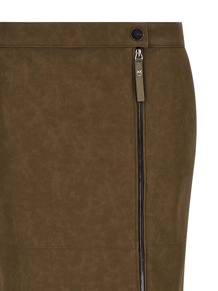 Pinko Skirt With Side Zip Gonne - Marrone | 89b2d17ba3f69190a143d0d363901a1d7b063758