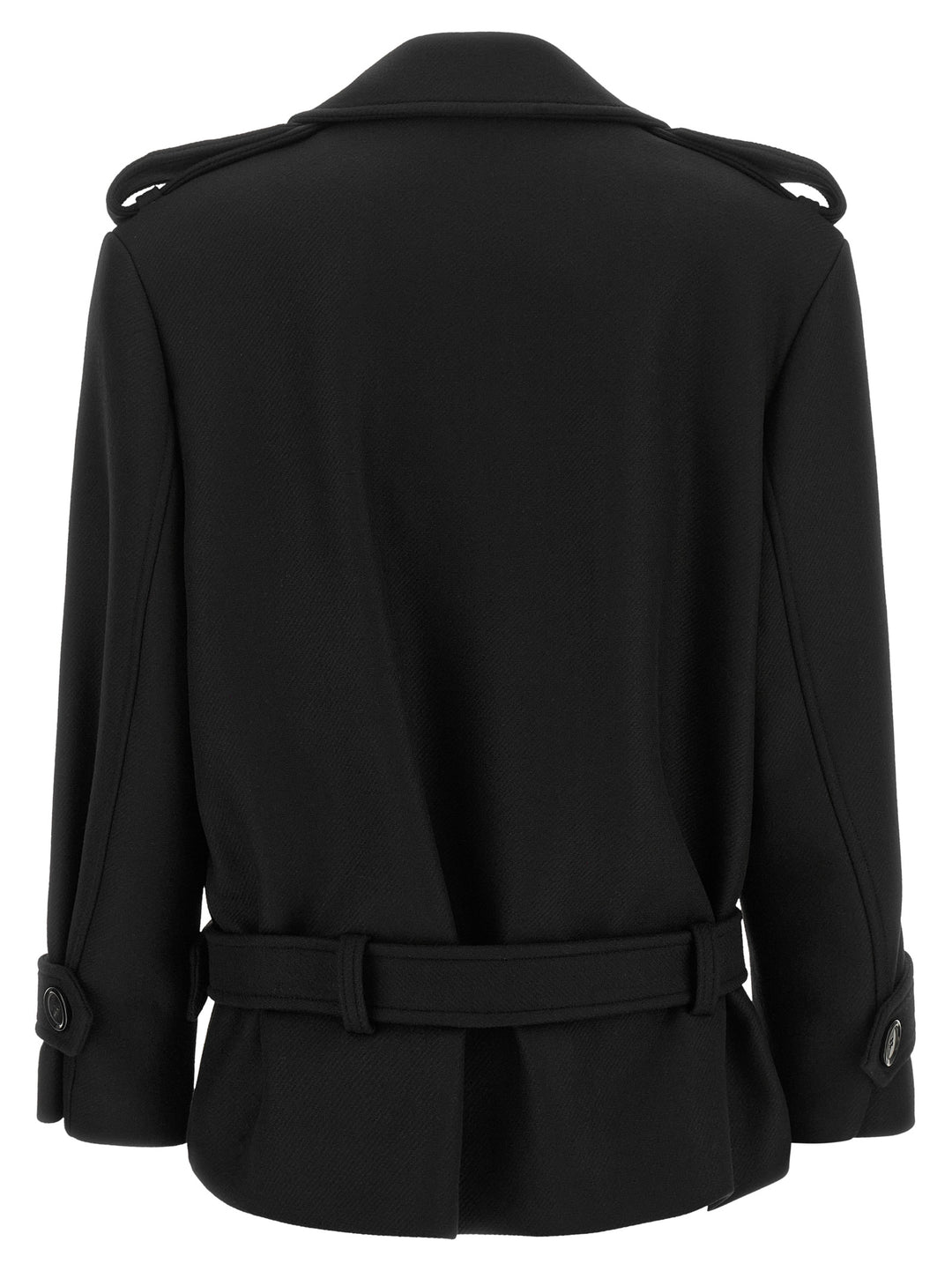 Pinko Double-Breasted Belted Coat Trench e Impermeabili - Nero | b5354374a8190d74d7f0dcb7bdae9baed2911a0e